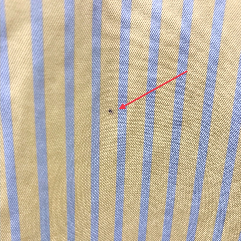 Ermenegildo Zegna Shirt Mens L Yellow Blue Striped Button Down Cotton Italy Made - Picture 6 of 9